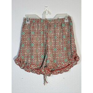 Soprano Shorts Size 2 Green Red Ruffles F3